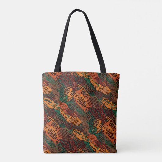 Earth Tones Safari Dierenprint Tote Bag (Achterkant)