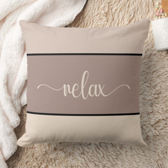 Earth Tones Script "Relax" Sierkussen (Deken)