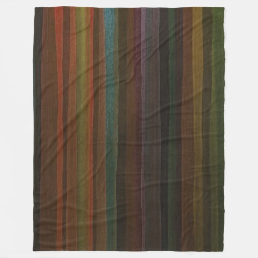 Earth Tones Stripe Fleece Deken (Voorkant)
