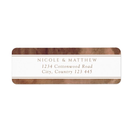 Earth Tones Waterverf Return Address Label (Voorkant)