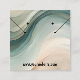 Earth Tones Waves Oorbellen Display Kaart Vierkante Visitekaartje