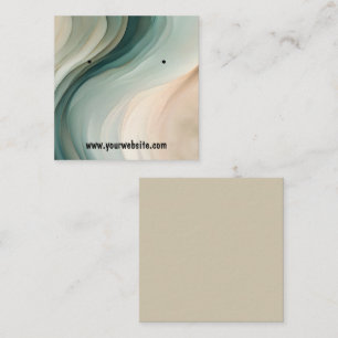 Earth Tones Waves Oorbellen Display Kaart Vierkante Visitekaartje