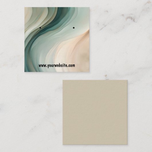 Earth Tones Waves Oorbellen Display Kaart Vierkante Visitekaartje (Voorkant / Achterkant)