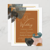 Earth Tones Wedding Terracotta Green Gold Abstract (Voorkant / Achterkant)