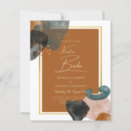 Earth Tones Wedding Terracotta Green Gold Abstract