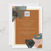 Earth Tones Wedding Terracotta Green Gold Abstract Kaart (Achterkant)