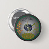 Earth Tree Mandala Ronde Button 5,7 Cm (Voorkant /achterkant)