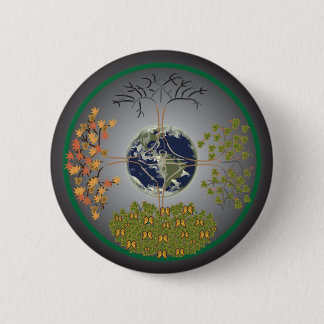 Earth Tree Mandala Ronde Button 5,7 Cm