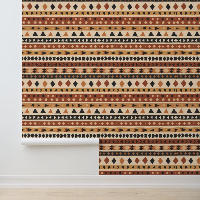 Earth Tribal Geometric Pattern Design Behang (Applicatie)