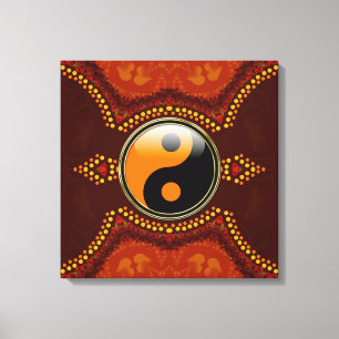 Earth Tribal New age Yin Yang Wrapped Canvas Afdruk