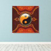 Earth Tribal New age Yin Yang Wrapped Canvas Afdruk (Insitu (Houten vloer))