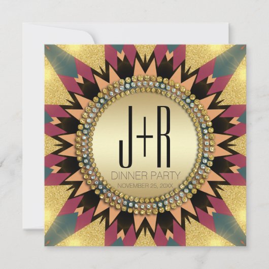 Earth Tribe Glitter Sunshine Party Invitation Kaart (Voorkant)