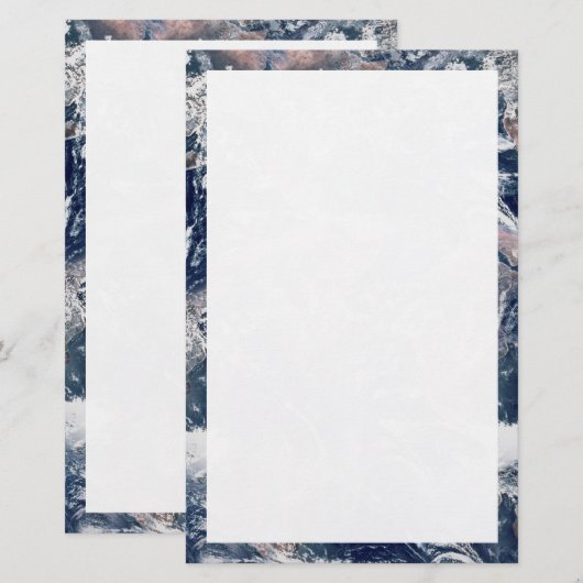 Earth Trim Border en Background Sjabloon Briefpapier (Voorkant / Achterkant)