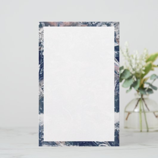 Earth Trim Border en Background Sjabloon Briefpapier (Staand voorkant)