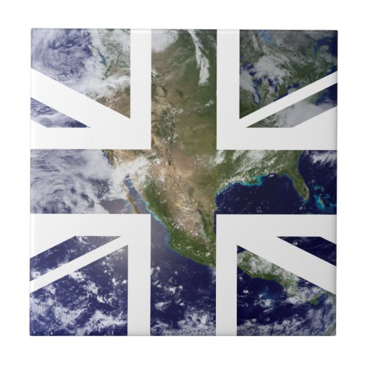 Earth Union Jack British (UK) vlag Tegeltje (Voorkant)