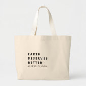 EARTH VERDIENT BETER PLASTIC Eco-Friendly WEIGEREN Grote Tote Bag (Voorkant)