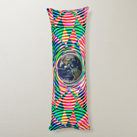 Earth Vibes (V) van Kenneth Yoncich Lichaamskussen (Achterkant (Verticaal))