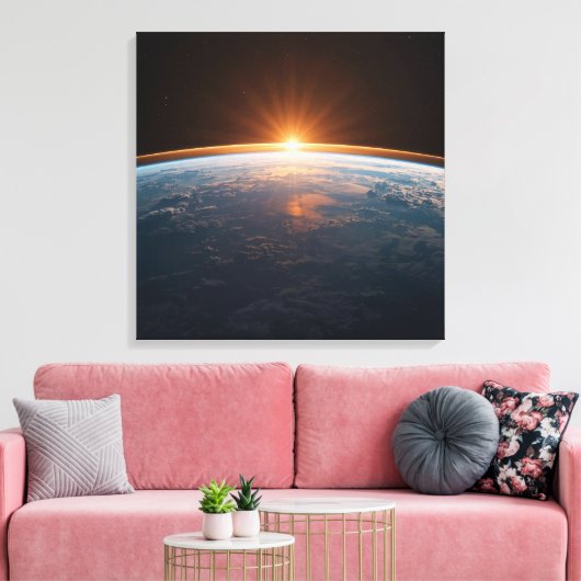 Earth View From Space | Blue Planet Astronaut  Canvas Afdruk (Insitu (Woonkamer))