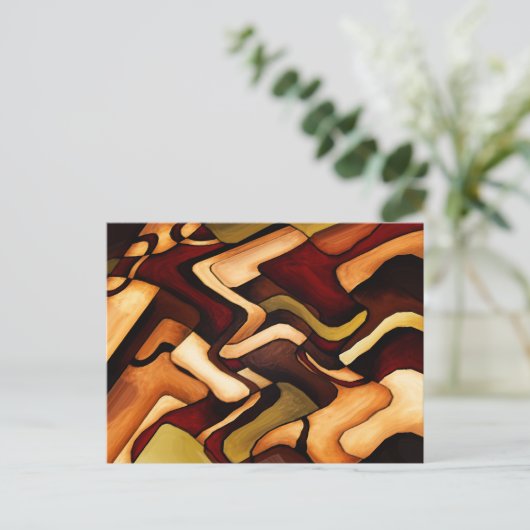 Earth Weave Fine Abstract Digital Briefkaart (Staand voorkant)