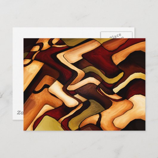 Earth Weave Fine Abstract Digital Briefkaart (Voorkant / Achterkant)