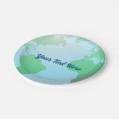 Earth Wereldbol Achtergrond met elke tekst Papieren Bordje (Gekanteld)