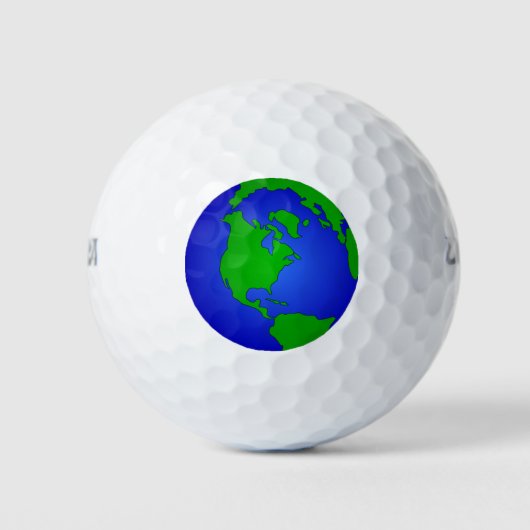 Earth Wereldbol Afbeelding golfbal Golfballen (Voorkant)
