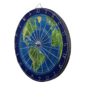 Earth Wereldbol en Ship on Blue Dartbord (Voorkant Rechts)