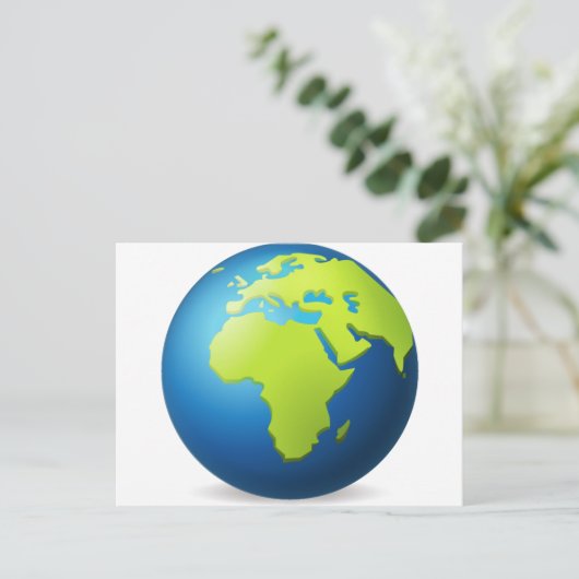 Earth Wereldbol Europa Afrika - Emoji Briefkaart (Staand voorkant)