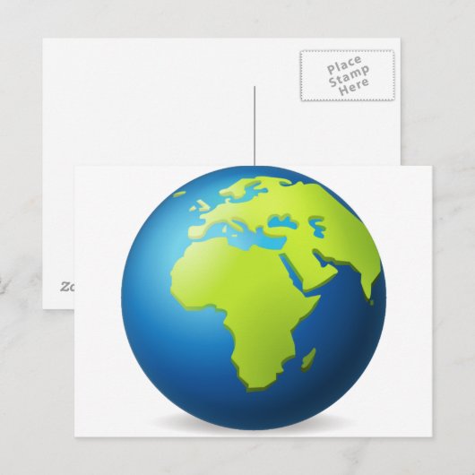 Earth Wereldbol Europa Afrika - Emoji Briefkaart (Voorkant / Achterkant)