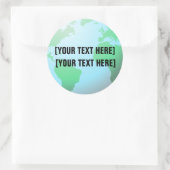 Earth Wereldbol Map Tekst toevoegen Ronde Sticker (Tas)