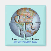 Earth Wereldbol Puzzel Magneet (Voorkant)