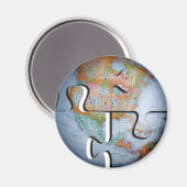 Earth Wereldbol Puzzel Magneet (Voorkant / Achterkant)