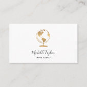 Earth Wereldbol Word Map Travel Agent QR Code Visitekaartje (Voorkant)