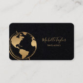 Earth Wereldbol Word Map Travel Agent QR Code Visitekaartje (Voorkant)