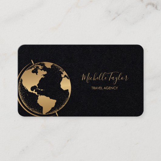 Earth Wereldbol Word Map Travel Agent QR Code Visitekaartje (Voorkant)