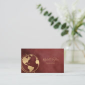 Earth Wereldbol Word Map Travel Agent QR Code Visitekaartje (Staand voorkant)