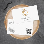Earth Wereldbol Word Map Travel Agent QR Code Visitekaartje