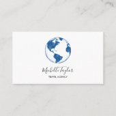 Earth Wereldbol Word Map Travel Agent QR Code Visitekaartje (Voorkant)