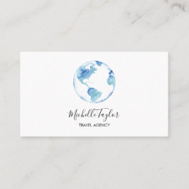 Earth Wereldbol Word Map Travel Agent QR Code Visitekaartje