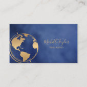 Earth Wereldbol Word Map Travel Agent QR Code Visitekaartje (Voorkant)