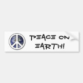 Earth White Peace Sign7 Bumpersticker (Voorkant)
