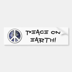 Earth White Peace Sign7 Bumpersticker