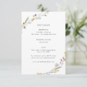 Earth Wildflower Wedding Details Informatiekaartje (Staand voorkant)