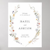 Earth Wildflower Wedding Downloadbaar Welkom Poster (Voorkant)
