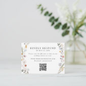 Earth Wildflower Wedding QR Code RSVP Informatiekaartje (Staand voorkant)