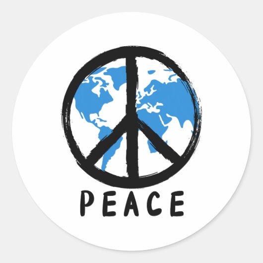 Earth World Peace Earth Day Cadeaus Uni-kinder Bla Ronde Sticker (Voorkant)