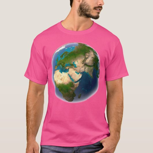 Earth World Wereldbol Map Planet T-shirt (Voorkant)