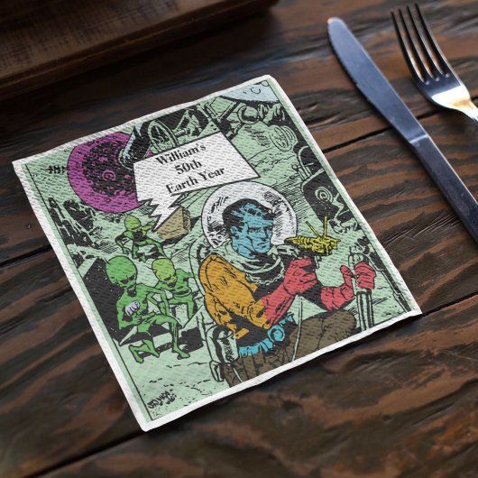 Earth Years Verjaardag Sci-Fi  comic science Servet