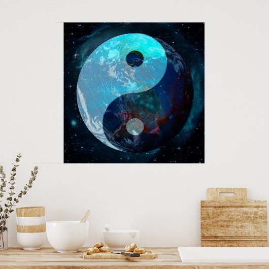 Earth Yin Yang Poster (Keuken)