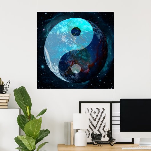 Earth Yin Yang Poster (Thuiskantoor)